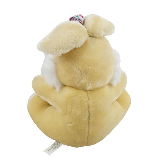 D & K Stores Bunny Rabbit Plush Mom Baby Yellow Stuffed Animal Bow Easter 10 in - Picture 6 of 8